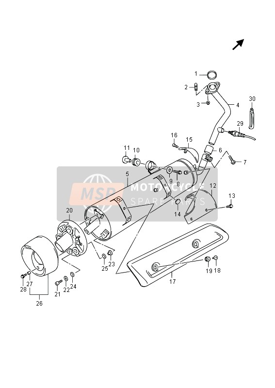 1475003H40, Cover, Comp Muffler Fr, Suzuki, 1